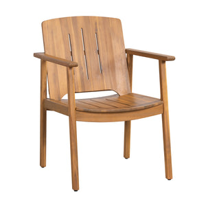 Outdoor Dining Chairs (Set of 2) - Beige / Teak