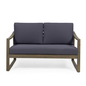 4 Person Outdoor Seating Group With Water Resistant Cushions - Dark Gray