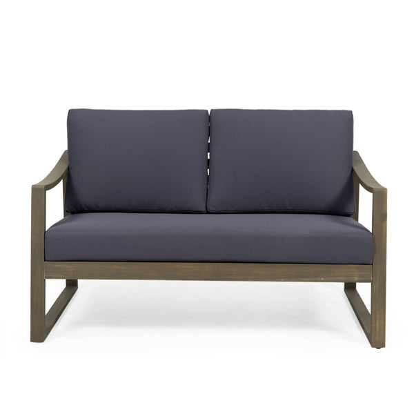 4 Person Outdoor Seating Group With Water Resistant Cushions - Dark Gray
