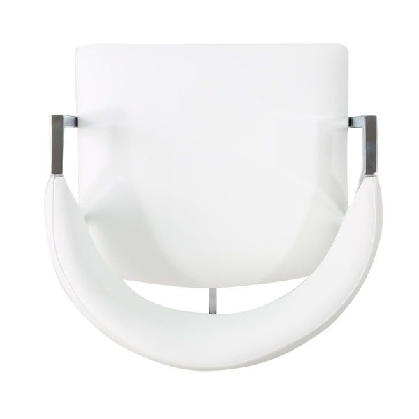 Modern Bar Stools With Low Back And Arms And Durable Metal Frame (Set of 2) - Ivory
