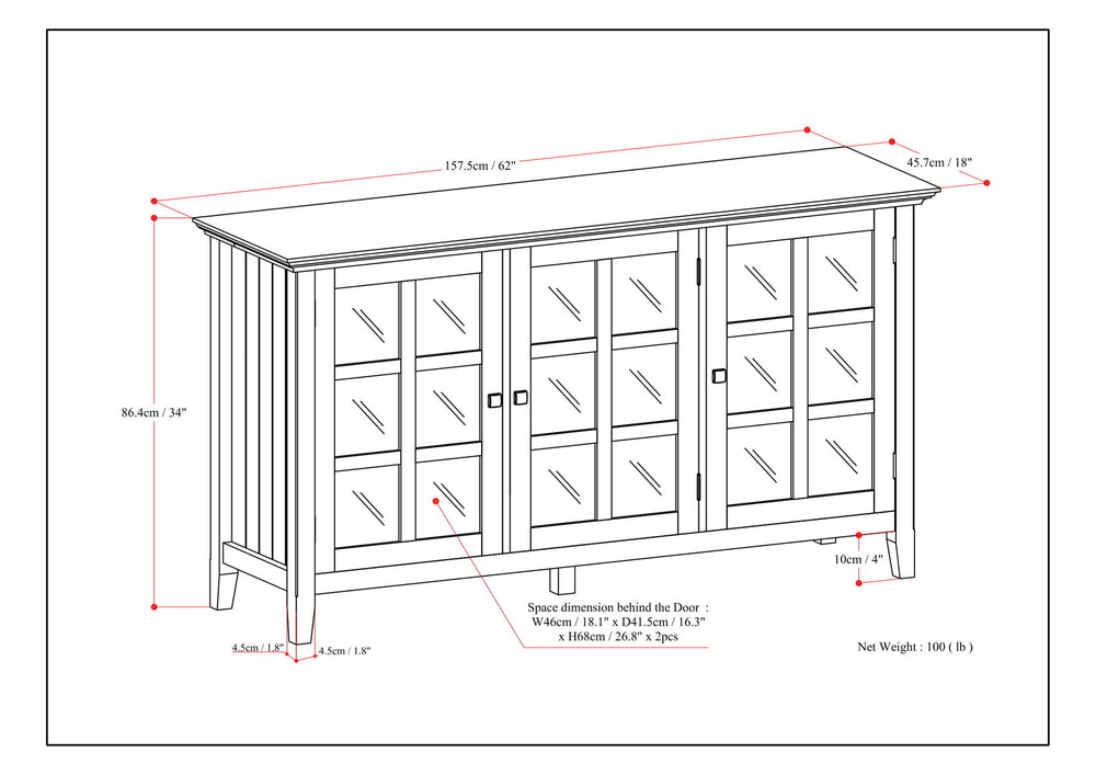 Acadian - Wide Storage Cabinet - Distressed Gray