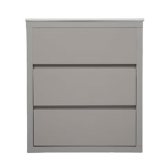 Freestanding Bathroom Vanity With Ceramic Sink, 2 Full Extension Drawers