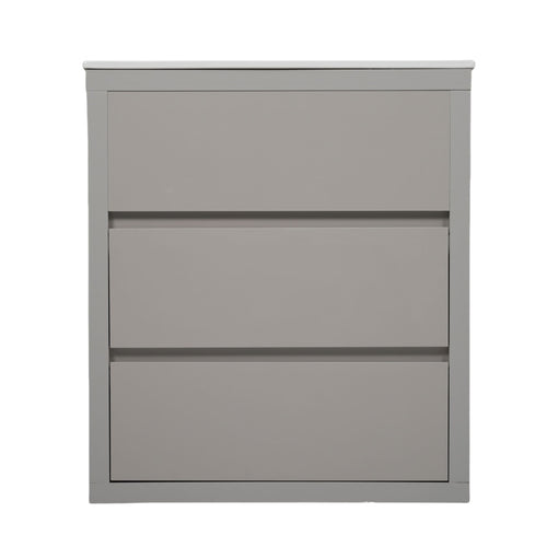 Freestanding Bathroom Vanity With Ceramic Sink, 2 Full Extension Drawers
