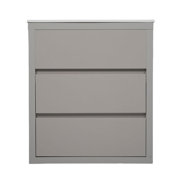 Freestanding Bathroom Vanity With Ceramic Sink, 2 Full Extension Drawers