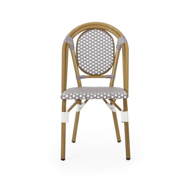 Outdoor Rattan And Aluminum French Bistro Chair Set