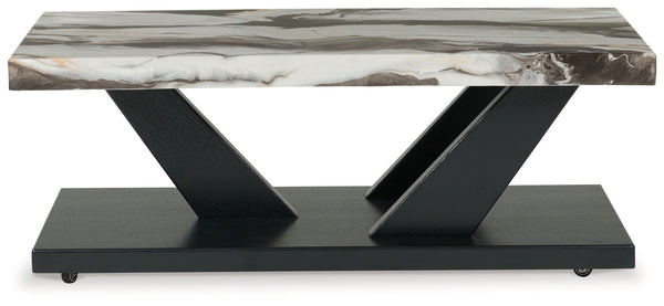 Cendill - Occasional Table Set (Set of 3) - Dark Brown / White / Black
