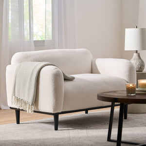Sway - Upholstered Loveseat With Wood Legs And Round Arms