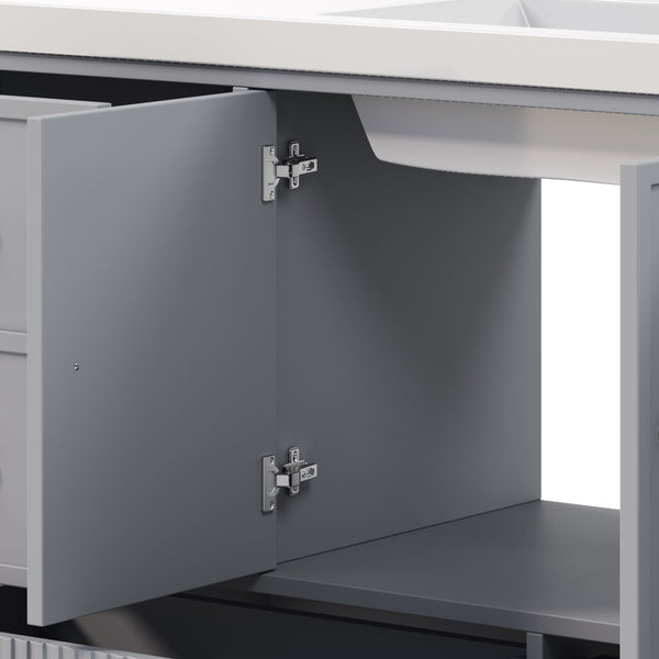 Bathroom Vanity With Separate Sink, Soft Close Doors And 4 Drawers