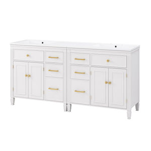 2 Piece Freestanding Bathroom Vanity Set With Sink Top, Reversible Dual Layout