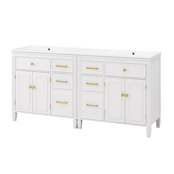 2 Piece Freestanding Bathroom Vanity Set With Sink Top, Reversible Dual Layout