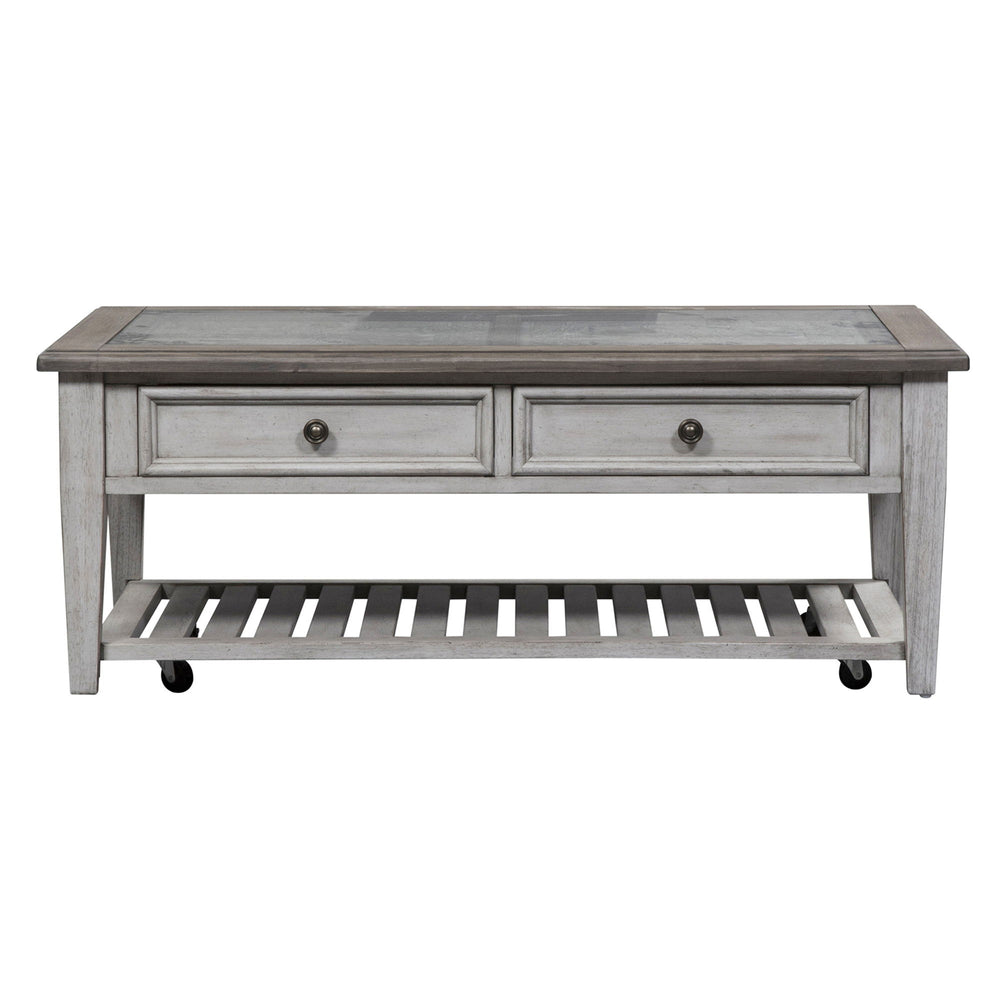 Heartland - 3 Piece Table Set - Antique White / Tobacco Tops