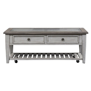 Heartland - 3 Piece Table Set - Antique White / Tobacco Tops