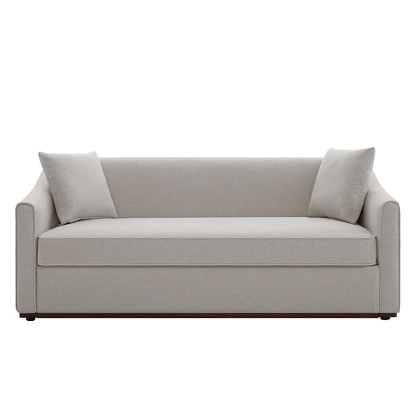 3 Seater Sofa With Wrap Around Armrests And Throw Pillows