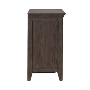 Paradise Valley - 2 Door Bedside Chest With Charging Station - Dark Brown