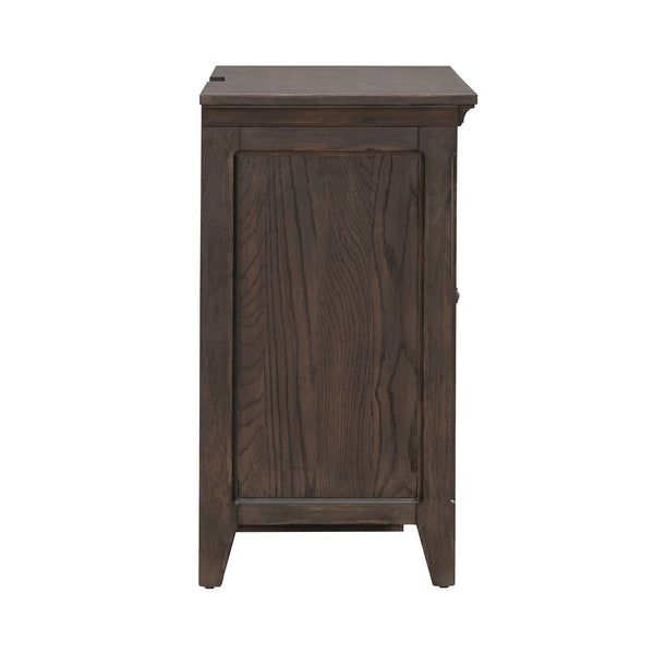 Paradise Valley - 2 Door Bedside Chest With Charging Station - Dark Brown
