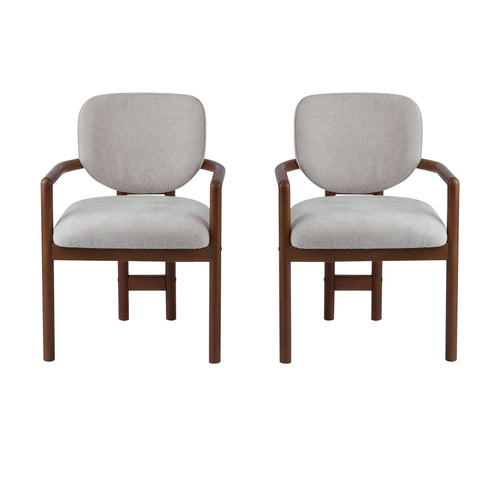 Upholstered Arm Dining Chairs (Set of 2)