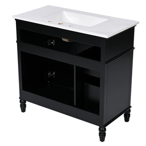 Bathroom Vanity With Sink, Freestanding Cabinet & Drawers