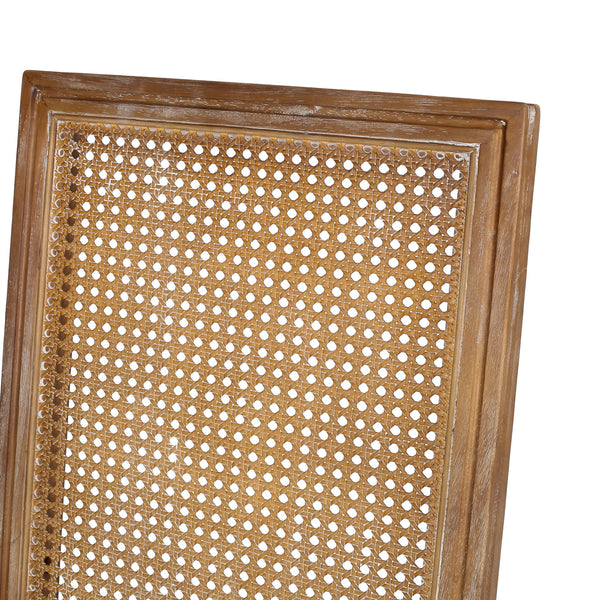 Upholstered Dining Chair With Cane Backrest