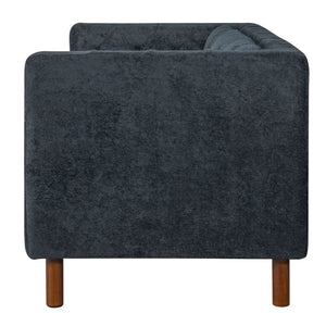 3 Seater Sofa With Square Arms, Tufted Pillow Back For Living Room
