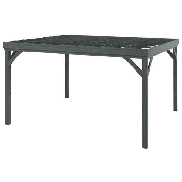 Patio Grape Vine Gazebo Outdoor Pergola With Open Roof For Climbing Plants - Gray