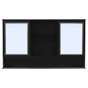 Double Sink Bathroom Vanity Set With Wall Mount Mirror Cabinet