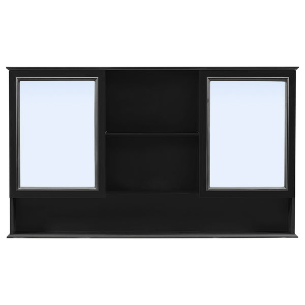 Double Sink Bathroom Vanity Set With Wall Mount Mirror Cabinet