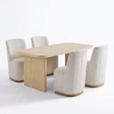Dining Table Set With 4 Upholstered Dining Chairs