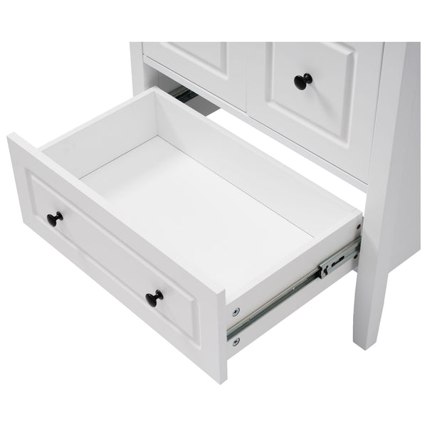 Freestanding Bathroom Vanity With Sink, Soft Closing Cabinet And Drawers - White