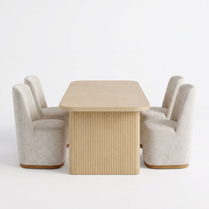Dining Table Set With 4 Upholstered Dining Chairs