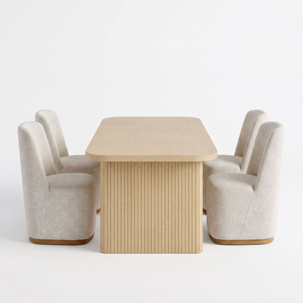 Dining Table Set With 4 Upholstered Dining Chairs
