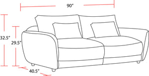 Utopia - 2 Seat Sofa With Lumbar Pillow - Mega Ivory