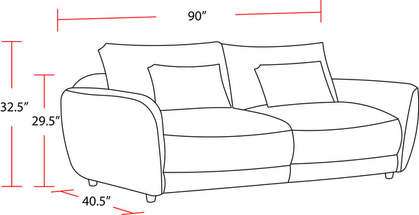 Utopia - 2 Seat Sofa With Lumbar Pillow - Mega Ivory