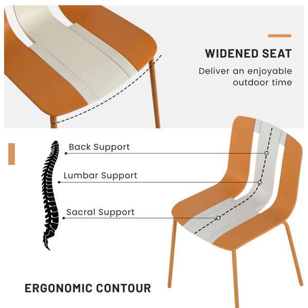 Modern Striped Blocking Single Chairs (Set of 4)
