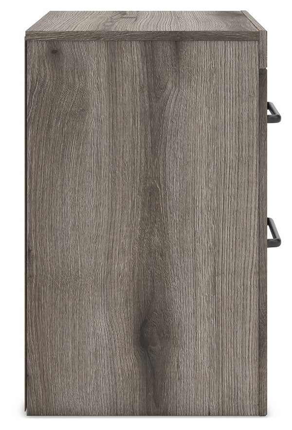 Graystorm - Two Drawer Night Stand - Brown Gray