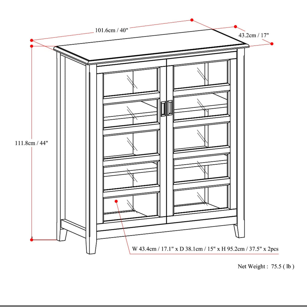 Burlington - Medium Storage Cabinet - Mahogany Brown