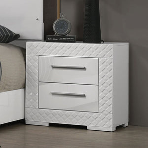 Nightstand With Bar Handle - White