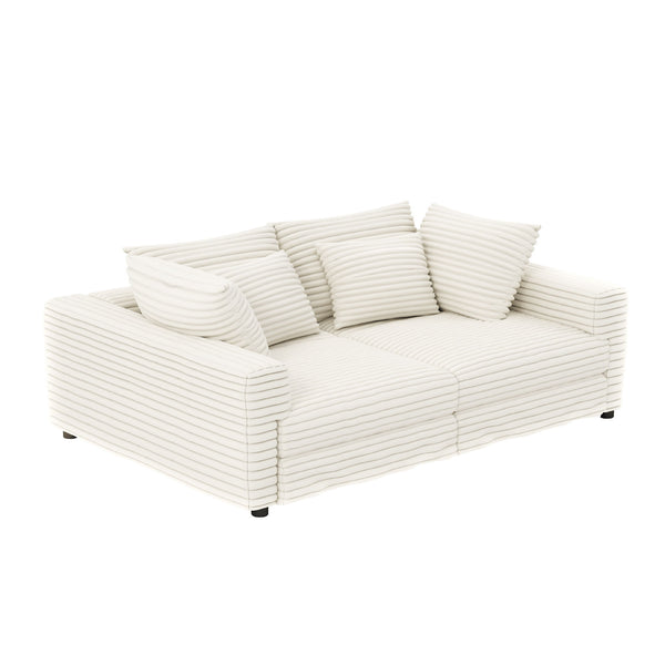 4 Seat Sofa, Modern Comfy Upholstered Sofa Cloud Couch, Deep Seat Couches With Soft Pillows