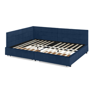 Elegant Design Storage Upholstered Tufted Bed Frame With Backrest And Armrests