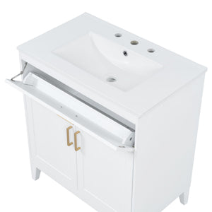 Bathroom Vanity With Sink Top, Adjustable Shelf, Door Organizers