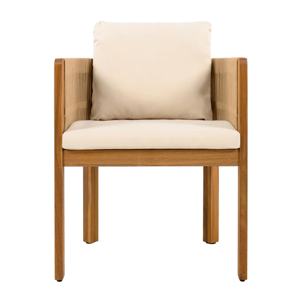 Outdoor Dining Set & Table And Rope Chairs