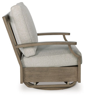 Rainier Ranch - Swivel Glider Chair With Cushion - Brown / Beige