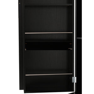 Fluted Kitchen Pantry Cabinet With 2 Large Drawers & 8 Door Spice Rack Freestanding Storage Organizer - Black