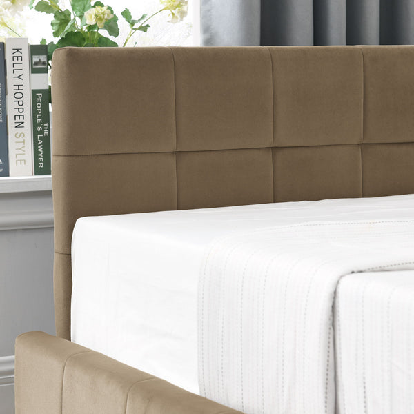 Storage Upholstered Tufted Bed Frame With Backrest And Armrests