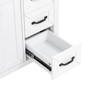 Bathroom Vanity With Sink, Freestanding Design, Soft Close Doors & Drawers - White