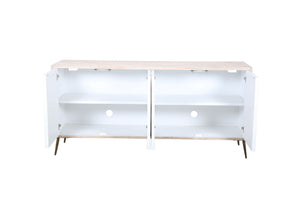 Xander - Server - White Wash Mango / Mosaic Ivory / Brass / Ebony