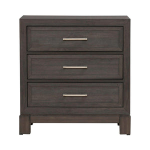 Modern Edge - Nightstand With Charging Station - Brown