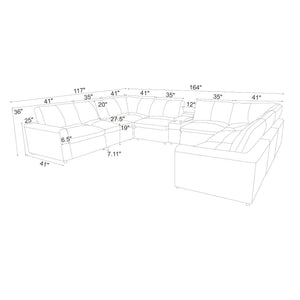 Large Upholstered Seating Modular Sectional