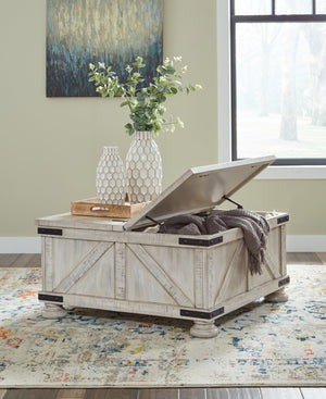 Carynhurst - Cocktail Table with Storage - Whitewash