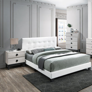 Contemporary Style Bed, Rectangle Headboard