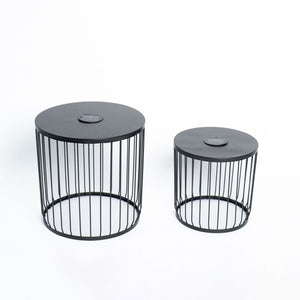 Solar Powered Nesting Side Table Set - Black